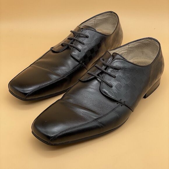 Stacy Adams Oxford Dress Shoes Men’s 11.5M Printed Black Leather 24655 Formal main image 3